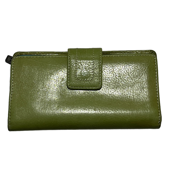 Fossil Green Leather Snap Close Wallet - Picture 1 of 6